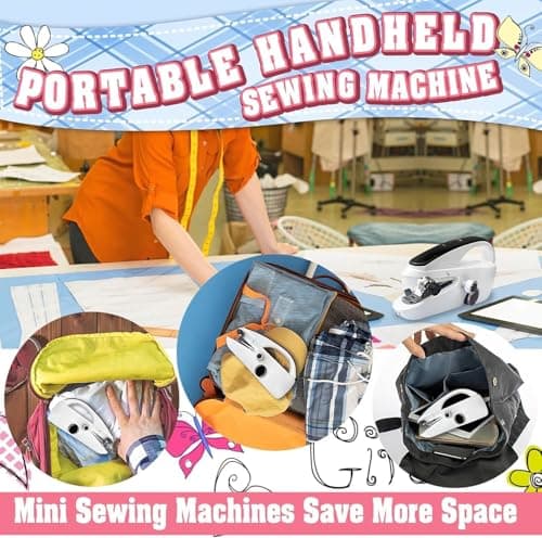 Hand Held Sewing Machines For Adults with 100 Basic Sewing Kit Accessories, Hand Held Sewing Machine for Hemming, Easy To Use USB Rechargeable Heavy Duty Hand Sewing Machines for Beginners, Women view 4