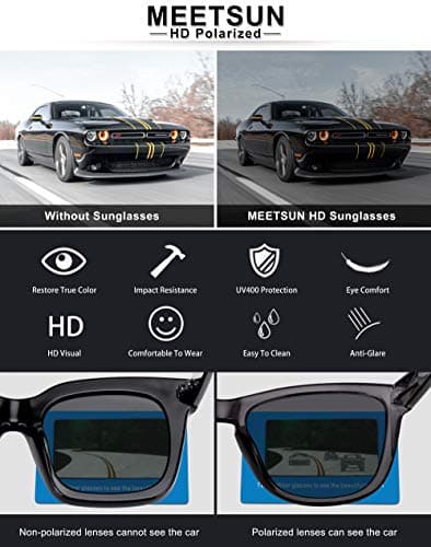 MEETSUN Polarized Sunglasses for Women Men Classic Retro Trendy Designer Style view 6