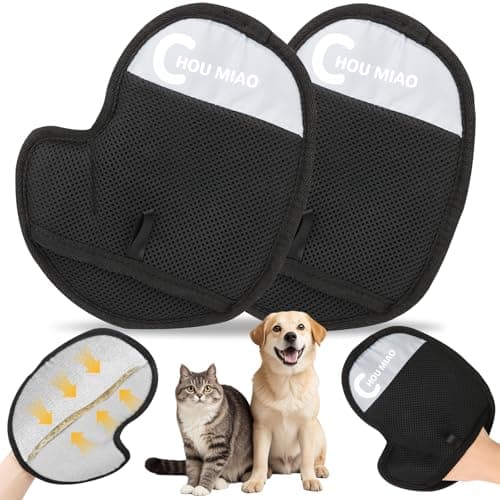 Anoodi 2 Pack Pet Hair Removal Gloves, Reusable Electrostatic Magic Brush Glove for Dogs Cats Grooming, Pet Hair Mitt Remover Tool for Furniture, Clothing, Couch, Carpet, Car Seats — image 1