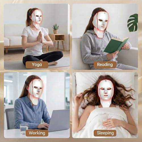SAMIGENERY 7-Color LED Facial Mask, Red Light Therapy for Face and Neck, At-Home Beauty Device view 7