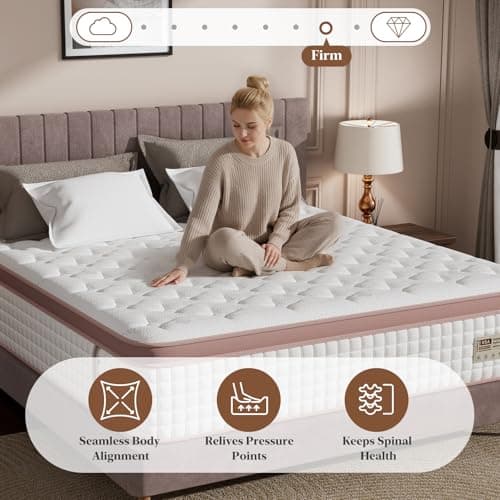 RRESTA Queen Mattress 14 Inch, Extra Firm Orthopedic Hybrid Mattresses in a Box for Spinal Alignment & Back Pain Relief, Motion Isolation, CertiPUR-US & Fiberglass-Free, 365-Night Trial view 4