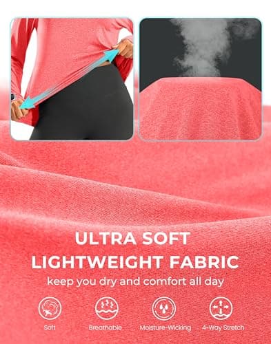 G Gradual Long Sleeve Workout Tops for Women Quick Dry Lightweight Running Athletic Shirts with Zip Pocket Moisture Wicking view 6