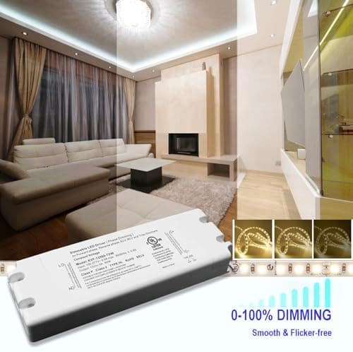 LED Driver 60W Triac Dimmable, Power Supply 100-277V AC to 12V DC, Low Voltage Transformer for Strip Lights, Compatible with Most Lutron & Leviton dimmers, UL Class 2/P Listed view 4