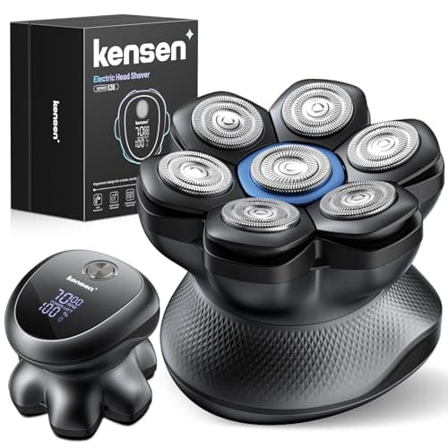 7D Head Shavers for Bald Men - 2026 New Dual Speed Electric Shaver, Bald Head Shaver with Magnetic Shaver Head IPX6 Waterproof Wet/Dry Use Shaving Balding Clipper LED Display Cordless Head Razor Gray — image 1