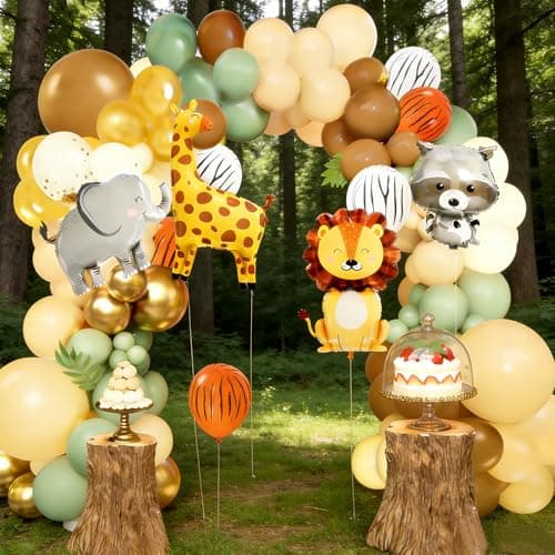 Tropical Jungle Animal Theme Birthday Party Balloon Decorations Kit，Ideal for Safari Adventure Birthday Parties, Kids Theme Decorations, Zoo Theme Parties, and Outdoor Adventure Party Decor view 5
