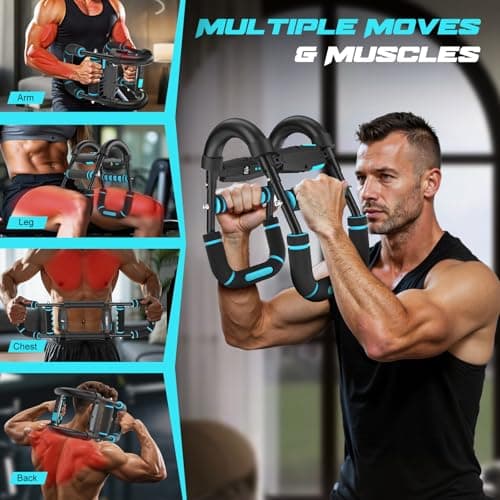 Twister Arm Trainer for Men, Chest Workout Equipment 5-Level Adjustable (40-130lb) with Ergonomic 27° Targets Biceps/Clip/Thigh, Portable Exerciser for Home Gym Travel Fitness view 2