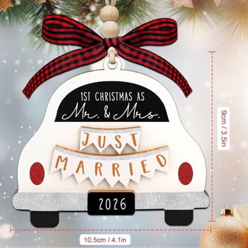 First Christmas Married Ornament 2026, Our First Christmas As Mr and Mrs Christmas Ornament - Bridal Shower Gift, Marriage Gifts, Wedding Gifts for Couples, Gift for Newlyweds view 3