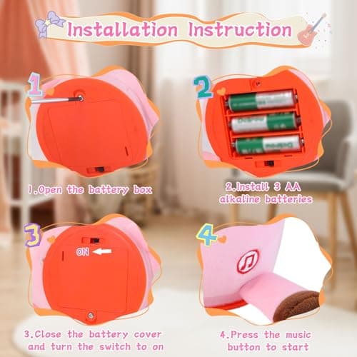 LLUKEME Dancing Giraffe Toy Stuffed Animal Baby Toys Singing Song Toddlers Toy Repeats What You Say Glowing Musical Toy for Baby Birthday Gift Groovy Giraffe Toy (Pink Giraffe) view 6