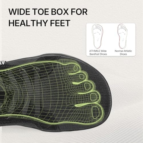 ATHMILE Barefoot Shoes Men Wide Toe Box Zero Drop Earthing Sneakers view 4