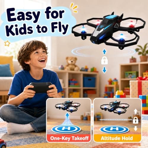 Drones for Kids with 1080P Camera，Remote Control RC Quadcopter for Beginner view 3