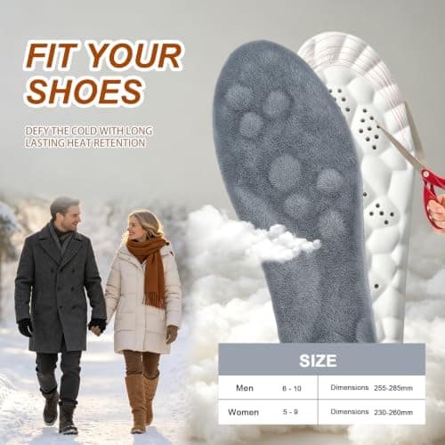 2 Pairs Coral Fleece Insoles for Men Women view 6