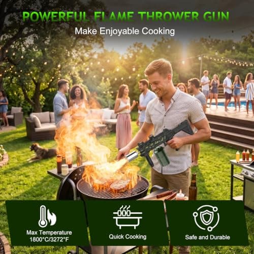 Flame Thrower Propane Torch Gun, 3272°F Trigger-Ignition Grill Blow Torch | Novelty Flamethrower Gun Torch for BBQ, Searing Steak, Campfire, Charcoal Starter, Welding & Weeding (Tank Not Included) view 6