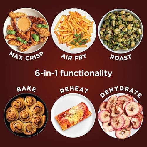 Ninja XL Air Fryer with MaxCrisp | 6.5 QT Capacity | 6-in-1 Max Crisp, Air Fry, Roast, Bake, Reheat & Dehydrate | 450°F Temp | 1750 Watts | Nonstick Basket, Crisper Plate & Recipe Guide | Grey | AF181 view 3