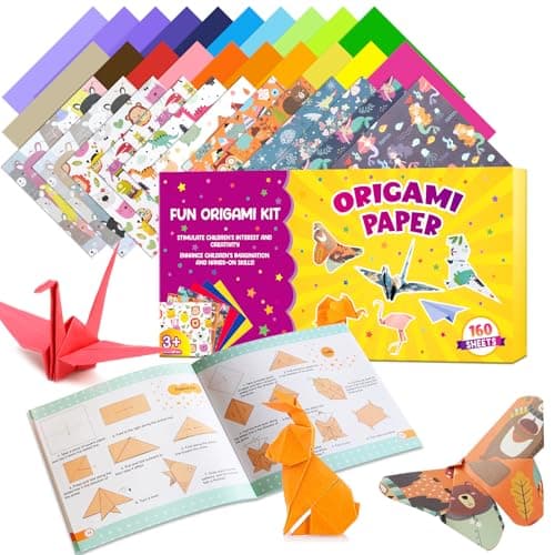 Pigipigi Kids Craft Origami Paper Kit for Kids Ages 5-8 8-12, with Guiding Book, 160 Sheets DIY Art and Crafts Supplies, Colorful Folding Papers Set Projects Gifts Activity for Boy Girl Toy(Forest) — image 1