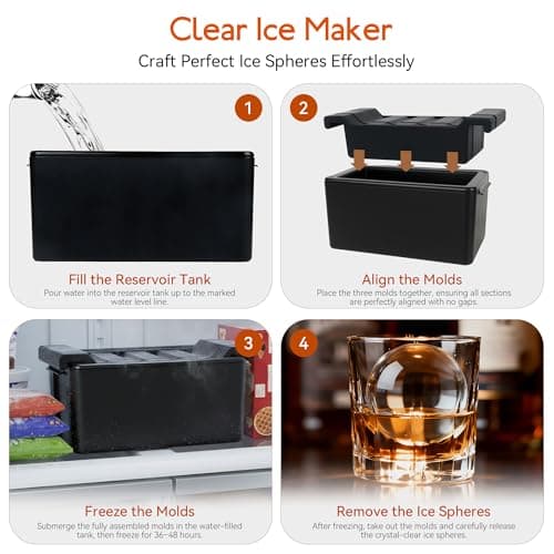 Clear Ice Ball Maker Mold 2 Inch Round Silicone Ice Molds 8 Large Ice Cubes Mold-Easy-to-Remove, Gift for Men Dad Boyfriend Who Have Everything view 6