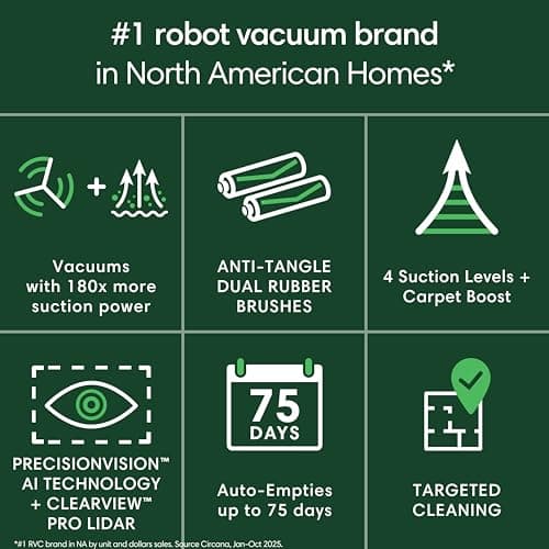 iRobot Roomba Max 705 Robot Vacuum with AutoEmpty Dock, Powerful Suction, Dual Rubber Anti-Tangle Brushes, LiDAR Navigation, Obstacle & Anti-Fall Detection, for Carpet and Hard Floors view 3