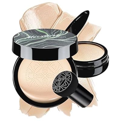 Mushroom Head Air Cushion CC Cream - BB Cream Face Makeup Foundation for Mature Skin Moisturizing Concealer Brighten Long-Lasting, Even Skin Tone for All Skin Types, Ivory Color
