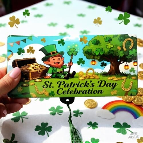 Web Launcher String Shooters St. Patrick's Day Money Holder-10 Slot Cash Envelope Card for Easter, Birthday, Graduation | Creative Gift for Teens, Kids, Adults, Men & Women (Green, 1Pcs) view 5