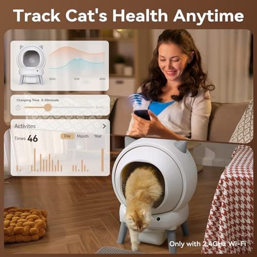 ZHMZ Self Cleaning Litter Box: Automatic Litter Box Self Cleaning for Multiple Cats Auto Robot with Dual Safety Protection, Large Openning Odor-Control with Mat view 6