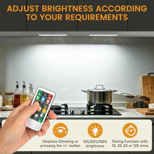 Racokky Under Cabinet Lighting with Remote, Motion Activated Closet Light view 4