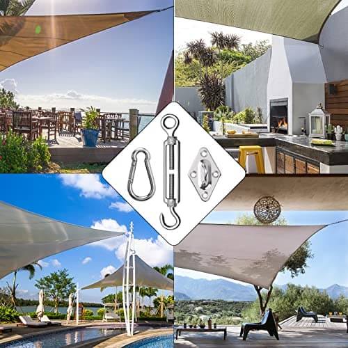 GOOSUO Shade Sail Hardware Kit 5 Inches, Sail Shade Hardware Kit for Triangle and Square, Sun Shade Sails Installation kit 304 Stainless Steel for Patio Lawn Garden Outdoors view 7