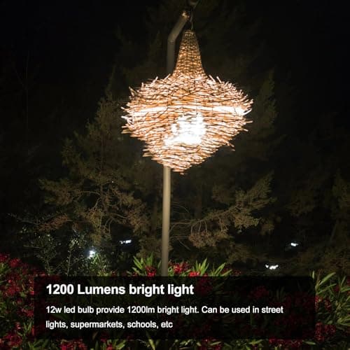 HengBo LED 100 Watts Equivalent Light Bulb, E26 6500K Daylight White LED Bulb, A19 12W Medium Screw Light Bulbs for Kitchen, Living Room Home Lighting view 6