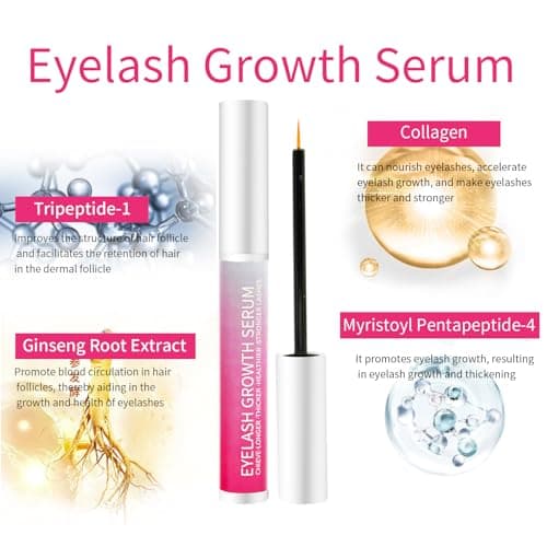 Eyelash Growth Serum – Lash Serum for Eyelash Growth with Plant Extracts for Longer Thicker Fuller Lashes Nourishing Formula to Enhance Natural Beauty Hypoallergenic Oil Free lash growth serum view 2
