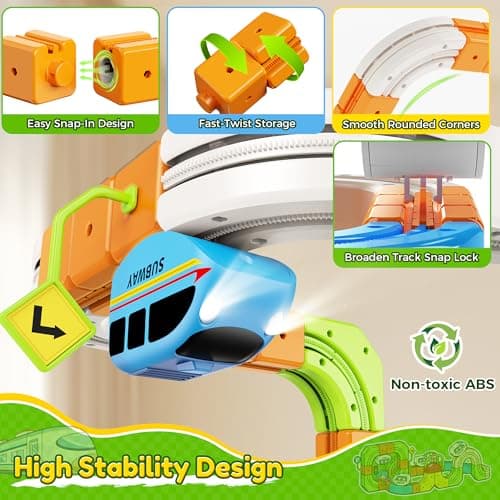 146PCS Electric Train Set for Kids, Flexible Race Track Set Toy view 5