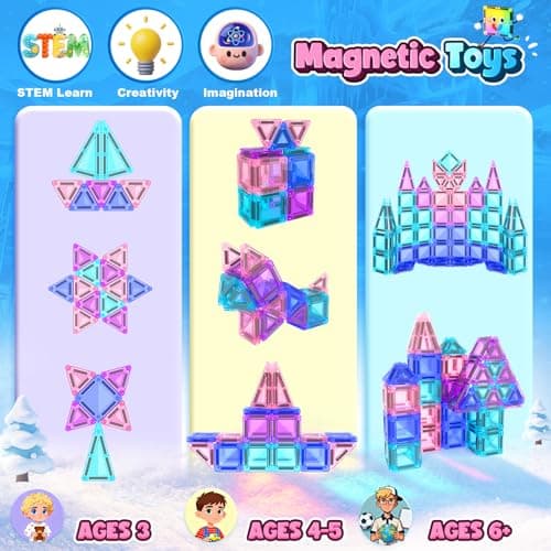 Mini Magnetic Tiles Kids Toys Travel Essential Games STEM Educational Toys view 4