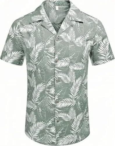 Men's Hawaiian Shirt Funky Blue Beach Printed Tropical Beach Shirt Casual Button Down Short Sleeve Floral Shirts Tops — image 1