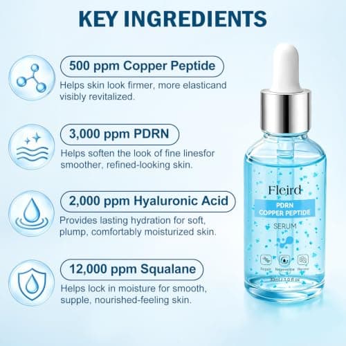 PDRN Copper Peptide Serum for Face with GHK-Cu and Hyaluronic Acid, 1 Fl Oz view 2