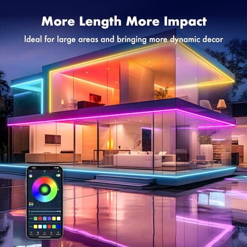 YILINM Neon RGB Rope Lights,IP67 Waterproof,Flexible Led Rope Lights,Control with App/Remote,Music Sync,for Gaming Room Living Bedroom Wall Decor (20FT) view 5