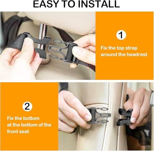 AYWVRBST Car Backseat Organizer, 9 Storage Pockets, Thickened 600D Polyester,Waterproof, Durable, Universal Fit for Sedan SUV, Truck, Minivan(1, Black) view 6