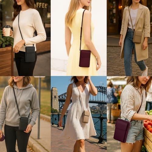 Women's Small Genuine Leather Crossbody Phone Purse and Wallet with Adjustable Strap, Fits cell phone up to 6.1 Inch view 2