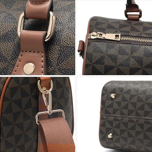 Goinsound Top Handle Bags for Women - Leather Boston Bags & Crossbody Handbag with Detachable Long Strap view 5