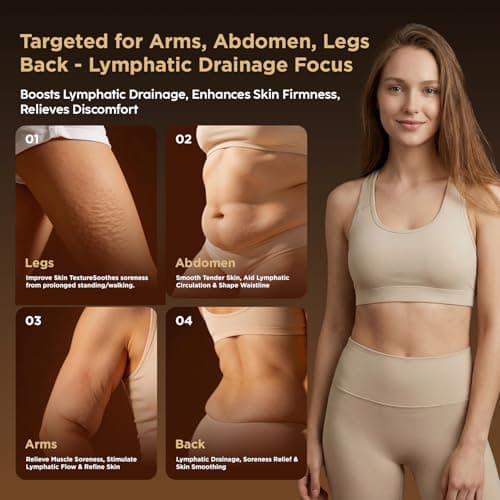 OVGIAP Lymphatic Drainage Massager & Anti-Cellulite Massage Tool (Gilded) | Body Sculpting Device for Legs, Arms & Stomach, Supports Smoother Skin, with Gentle Warming & Vibration view 4
