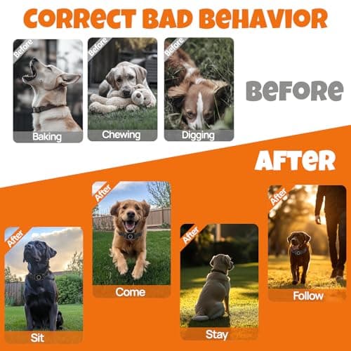 KITPLUS Wireless Dog Fence System: Electric Fence for Dogs 4-in-1 Dog Training Collar with Remote, Bark Control, Status Monitor Waterproof Electric Fence for Medium Large Dogs Outdoor Use view 5