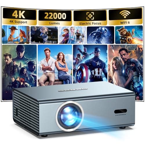 [Electric Focus] 4K Support Projector with WiFi6 and Bluetooth 5.3, Outdoor Projectors for Outside Video Use, OWNKNEW Gaming Movie Proyector, Auto Keystone Correction — image 1