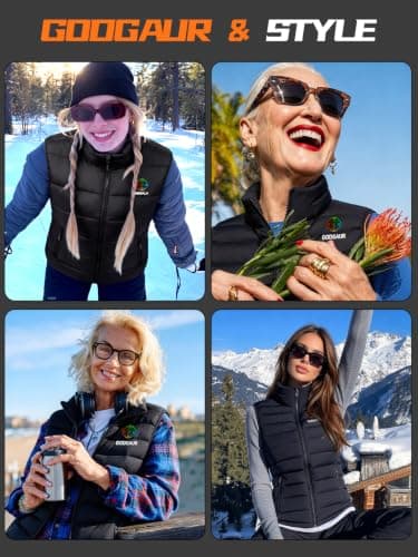 Heated Vest Women 24 Zones Lightweight Winter 5‑in‑1 Smart Ctrl | Heated Vest for Women, with 7.4V 40000mAh Rechargeable Battery Pack & Water- and Wind-Resistant Shell view 6
