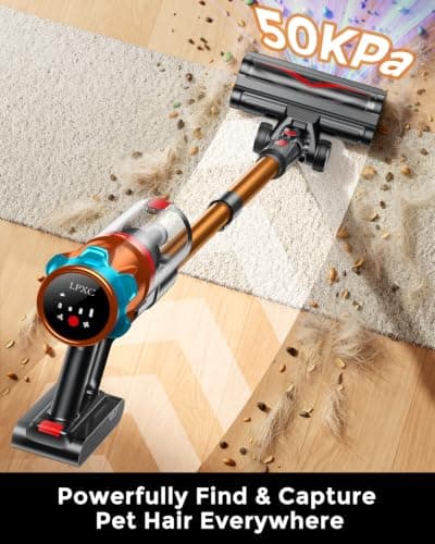 Cordless Vacuum Cleaners for Home, Powerful 8-in-1 Lightweight Stick Vacuum | Self-Standing, 1.8L Duct Cup, Anti-Tangle Brush, LED Light, Rechargeable Battery Vac for Home, Hard Floor, Carpet, Pet Hair view 2