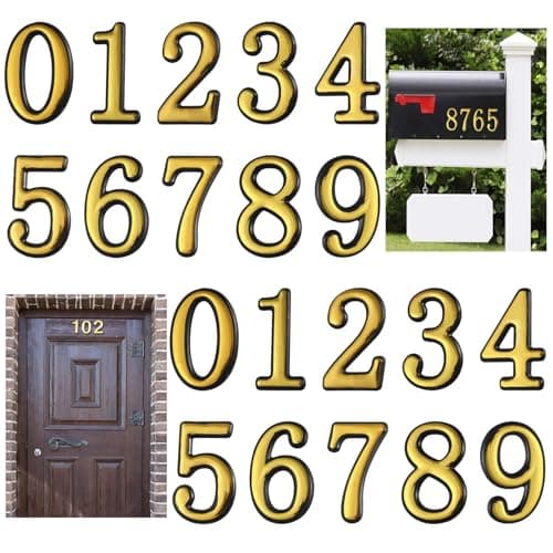 Mailbox Numbers for Outside, MONNCHA House Numbers for Mailbox 3D Self Adhesive Mailbox Numbers 2 Inch Door Address Numbers Stickers for Mailbox, Apartment, House, Trash Bins — image 1