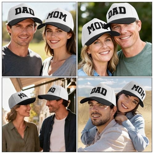 ZVUZVO Embroidered Mom and Dad Hats for Women Men, Adjustable Parents Gifts for Couples view 6