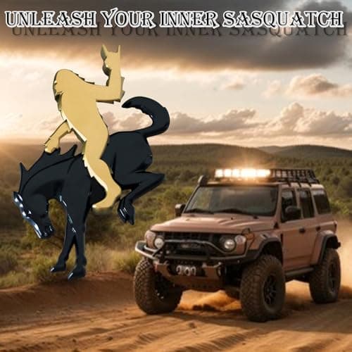 Add-A-Sasquatch Emblem for Bronco, 3x4 Inch, Adhesive Overlay Decal, 2021-2025 Models (Bronze Metallic, Stay Relaxed) view 4