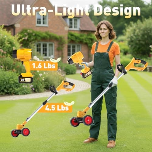 20V Cordless Weed Wacker and Leaf Blower Combo Kit with 2 Batteries, Electric String Trimmers with 11 Pcs Blades for Makita Battery Grass Trimmer Lawn Mower Eater Brush Cutter Yard Garden Tool YellowC view 6