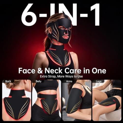 Red Light Therapy Mask for Face & Neck, 640 LEDs, 4 Modes view 3