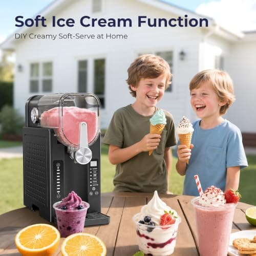 Slushie Machine for Home, No Ice Needed Ice Cream Maker, Black view 6