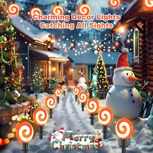 Ultimate Unicorn Christmas Decoration Lollipop Pathway Lights Red view 5
