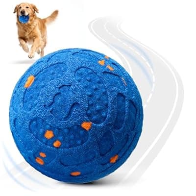 KITPLUS Smart Interactive Dog Ball Toys: Automatic Bouncing Rotating Moving, 3 Modes, Durable Material, Waterproof, Rechargeable Active Rolling Pet Toy for Medium Large Dogs Indoor Outdoor, Blue