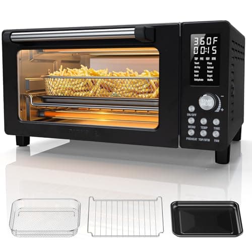 Nuwave Bravo Pro Convection Air Fryer Toaster Oven Combo, 2025 New and Improved, 10-in-1, 50°-450°F Temp Controls, Quick & Even Crisp Technology, 21Qt Capacity, Black, PFAS Free view 1