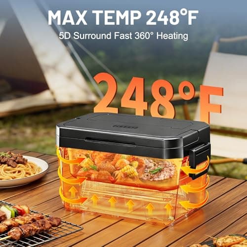 Carsolt Cordless Electric Lunch Box for Adults, 1.2L Rechargeable Heated Lunch Box for Men with APP Control, Portable Self-Heating Food Warmer with Scheduled Automatic Heating, Max 248°F view 2
